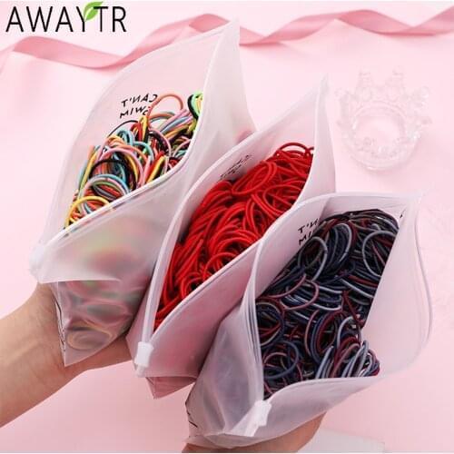 100pcs/Set Bag Packed Girls Cute Colorful Elastic Hair Band Gum For Ponytail Holder Scrunchies Headband Fashion Hair Accessories