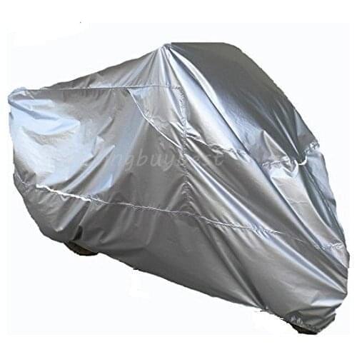 Silver XXXL Waterproof Motorbike Motorcycle Rain Cover Indoor Outdoor ATV Bike Protector 116"x43"x55"
