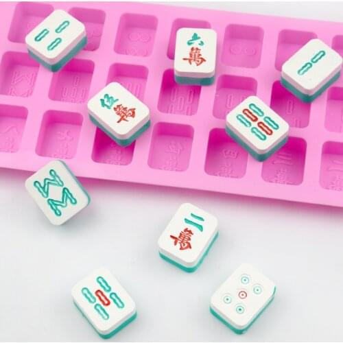 Silicone mahjong cake mold fondant tool resin mould tile