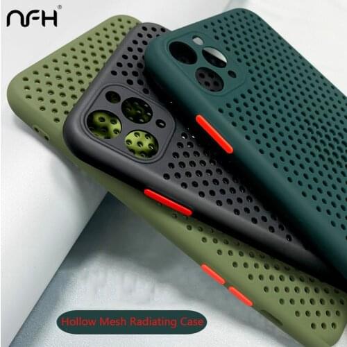 NFH Breathable Cooling Silicone Phone Cases For iPhone 11 Pro 12 Mini X XR Xs Max Soft TPU Cover On iPhoen SE 2020 6 6S 7 8 Plus
