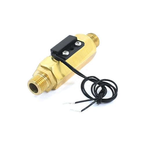 DC110V G1/4 Male Thread Brass Vertical Reed Water Flow Switch Flowmeter 1-30L/min