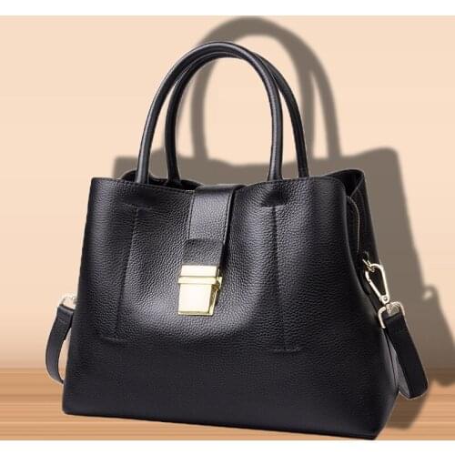 Leather Large Capacity Fashion Leisure New Chinese Style Large Capacity Cowhide Fashion Retro Leather Atmospheric Shoulder Bags