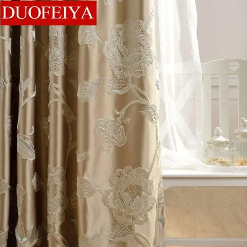 Gold Luxury flroral Curtains for Living Room Bedroom Window Drapes Panel Custom Backdrop Curtain French Window