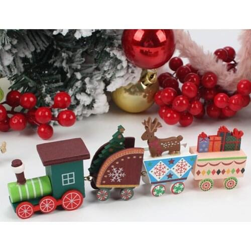 1 Set Christmas Train Railway Track Cute Exquisite Wood Christmas Train Decorations for Party Birthday Party Gift Christmas Gift