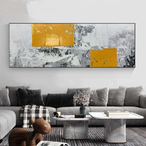 Hand painted abstract modern canvas painting Nordic abstract poster living room wall art image the study decorate household