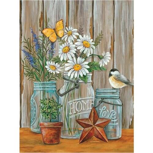 DIY Diamond Painting By Number Kits Full Drill Crystal Rhinestone Embroidery for Adults Home Wall Decoration Flower