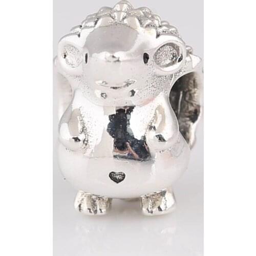 Authentic S925 Silver Charm Hedgehog Bead for Women Bracelet Bangle DIY Jewelry Girl Gift
