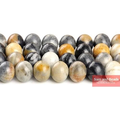 Natural Round Beads Wooden Petrified Stone Beads For Jewelry Making 4/6/8/10/12mm Pick Size 15inches DIY Bracelet WPB21