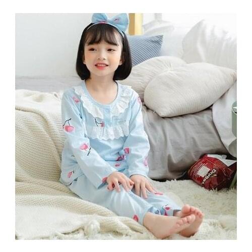 Childrens Pajamas Set Cartoon Fashion Pajamas Set Winter Childrens Girls Pajamas Long Sleeve Tops + Pants Childrens Clothing