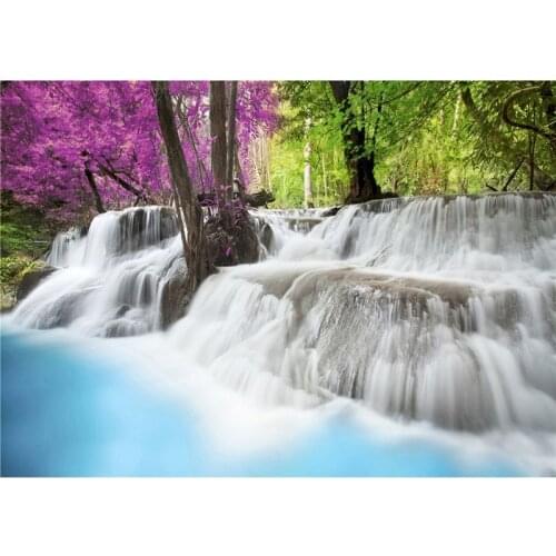 Gatyztory Frame Waterfall Forest DIY Painting By Numbers Canvas Colouring Landscape Handpainted Oil Painting Wall Decor