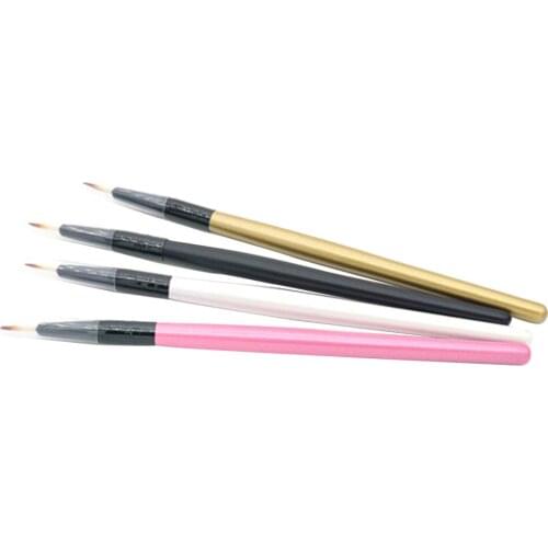 1pc Women Cosmetic Wooden Handle Makeup Gel Eyeliner Brush Artificial Fiber Brushangled Eye Liner Brushes Random Color
