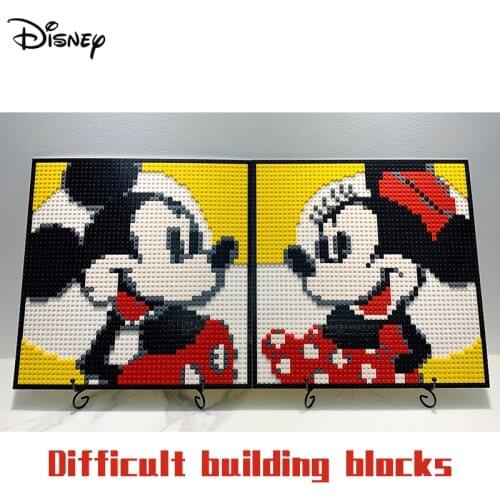 Disney Donald Duck Minnie Mickey Mouse Building Blocks Difficult Educational Bricks Assembled Toy Figure Home Decoration Gift