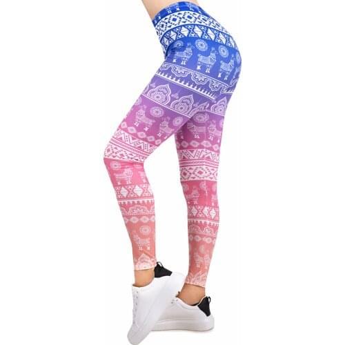 Hot Sales Women Legging Gradient Printing Leggins Slim High Elasticity Legins Fitness Leggings Female Pants