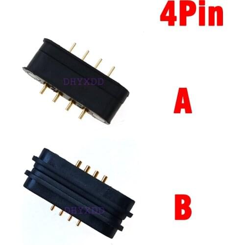 1 Pairs Magnetic Connector 4 Pole Pogopin Male Female 2.2 MM 2.5MM Grid THT 3A Spring Loaded Pogo Pin Waterproof Pad