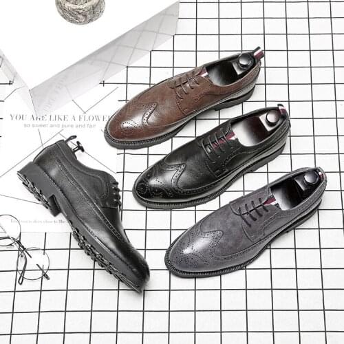 Brown Brogues Carved Mens Oxford Leather Shoes Men Dress Business Shoe Classic Black Formal Shoes for Men Zapatos Elegantes