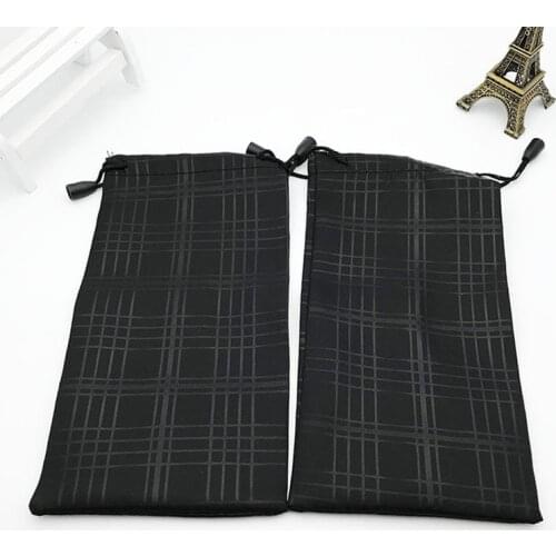 100PCS/LOT Waterpoof Soft Black Plaid Sunglasses Bags Easy Take Phone Eye Glasses Pouch Eyewear Accessories