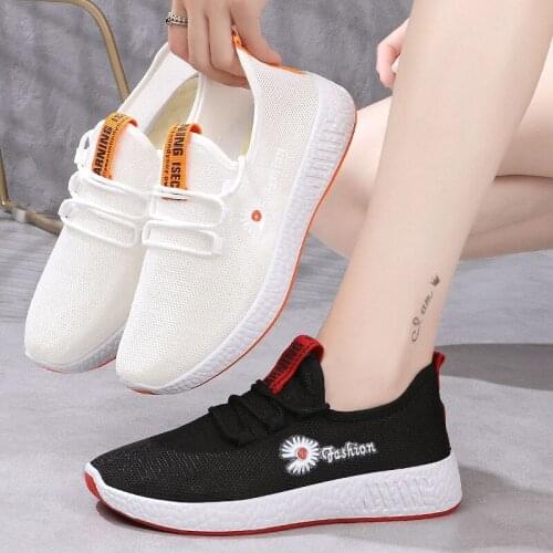 2020 new fashion mesh shoes womens breathable mesh sports shoes summer womens shoes versatile white casual shoes
