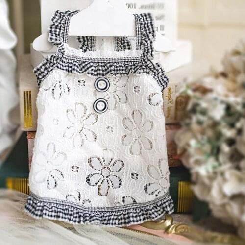 Pet Dog Clothes Dress Black Summer Small Dog Skirt Puppy Dress Flower XXS Pomeranian Teddy Yorkie Corgi Bichon Shih Tzus Costume