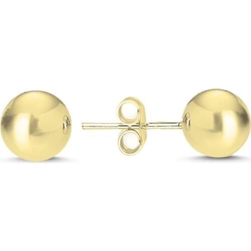 KUTAYDAN 7mm Simple Ball Earrings 925 Sterling Silver