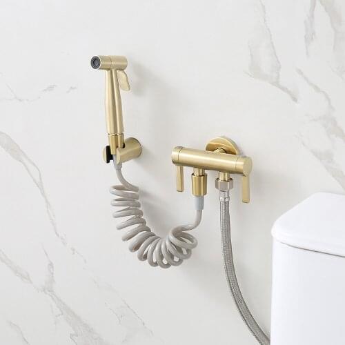 SKOWLL Bathroom Triangle Valve Hand Sprayer Shower Head Portable Bidet Sprayer Self-Cleaning Hand Bidet Faucet Handheld Wc-2511