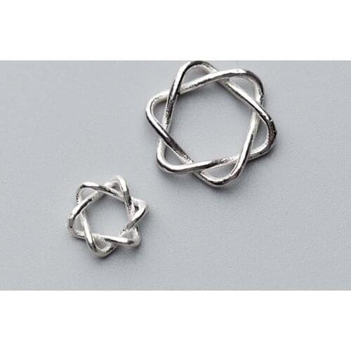 925 Sterling Silver Craft Star Connectors 10mm 13mm Fashion Choker Beads Charm Fit Original Charm Bracelet Necklace Jewelry Gift