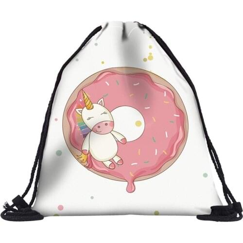 BU Store Unicorn Drawstring bag for Girls Travel Storage Package Cartoon School Backpacks Children Birthday Party Favors