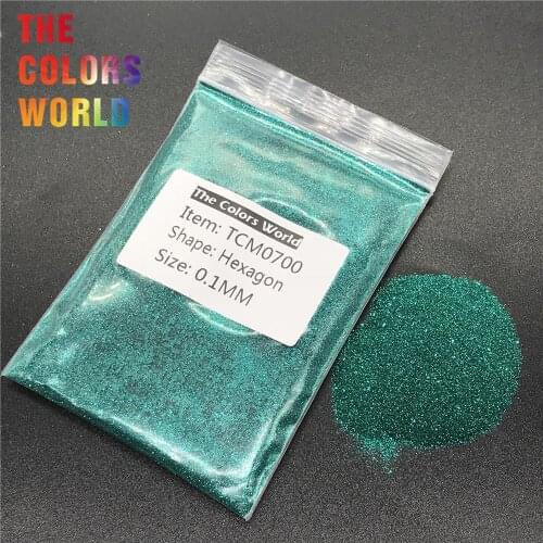 TCM0700 Jade Blue Color Metallic Luster Hexagon Shape Nail Glitter Nail Art Decoration Gel FaceGlitter Henna Tattoo Handwork DIY