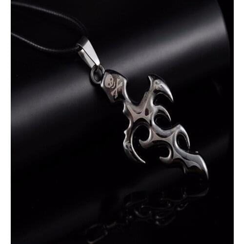 Stainless Steel Jewelry Cross Lighter Number Pendant Leather Chain Necklace Family Friends Necklaces Gifts For Women Man Bijoux