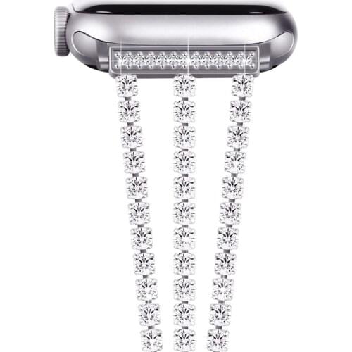 Women Bracelet for apple watch 6 se band 40mm 44mm Series 5 4 3 strap Bling Diamonds correa for iwatch 42mm 38mm watchbands