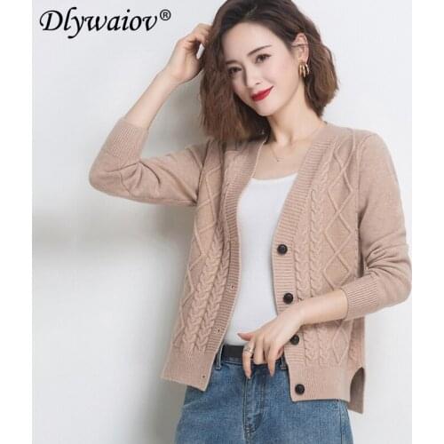 Knitted Cardigan Womens Fall 2020 Loose Sweater Button Sweater Tops Winter Fashion Clothes Female Jumper Casual Pull Femme New