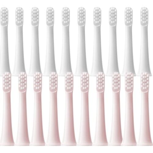 Replacment Heads For XIAOMI T100 Sonic Electric Toothbrush Soft Vacuum DuPont Whitening Clean Bristle Brush Nozzles Head 10pcs
