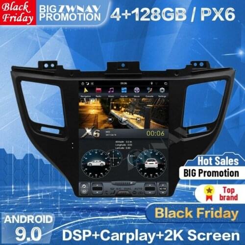 128GB Tesla Screen Carplay For 2015 2016 2017 2018 2019 Hyundai Tucson Android Player Auto Audio Stereo Radio Recorder Head Unit