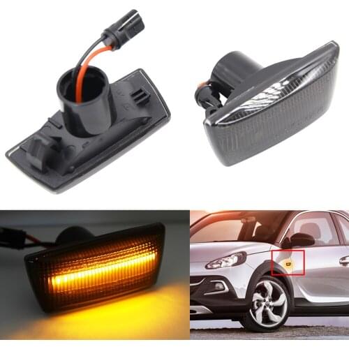 2PCS Smoked LED Side Marker Indicators Repeaters For Chevrolet Cruze Orlando Vauxhall Opel
