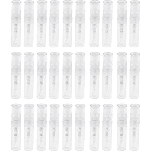 30Pcs Clear 2Ml Atomizer Plastic Bottle Spray Disposable Perfume Empty Sample Bottle for Travel Party