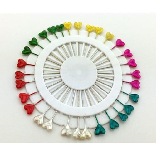 360Pcs/Set Heart Shape Random Color Acrylic Knitting Sewing Needle Pin 5.5cm