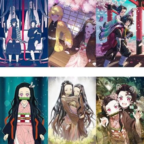 DIY Diamond Mosaic Anime Demon Slayer Kimetsu No Yaiba 5D Diamond Painting Cross Stitch Kits Diamond Embroidery Home Decorr