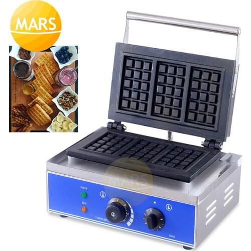Non-stick Waffle Baking Equipment Electric Waffles Maker Machine 3 Slices Waffle Toaster Sandwich Machine for Breakfast 220v