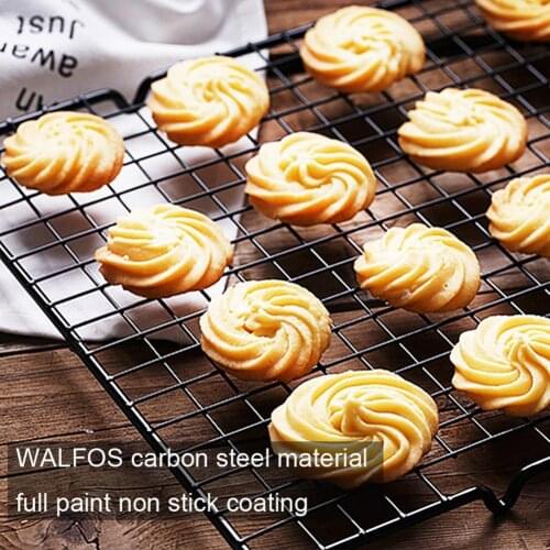 Non-Stick Wire Grid Cooling Tray Cake Food Rack Kitchen Baking Pizza Bread Cooling Barbecue Cookie Biscuit Holder Shelf