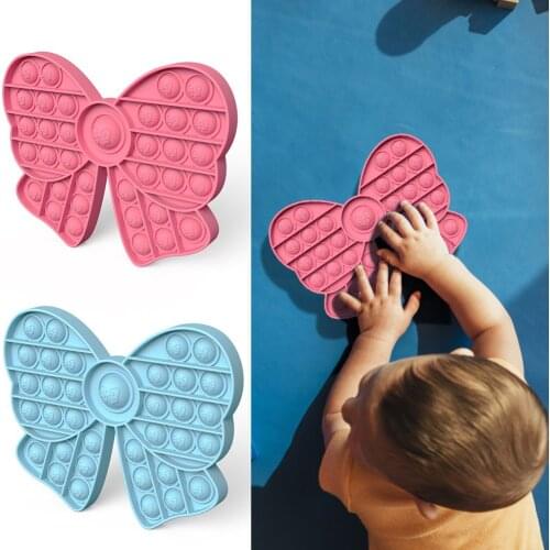Bowknot Reliver Stress Toys Push Bubble Antistress Adult Children Concentration Training Sensory Toy