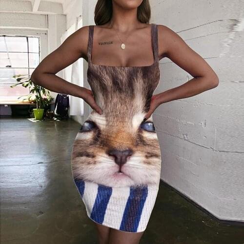Giyu Brand Cat Dresses Women Animal Vestido Sexy Creativity Ladies Dresses Harajuku Bodycon Dress Womens Clothing Mini Evening