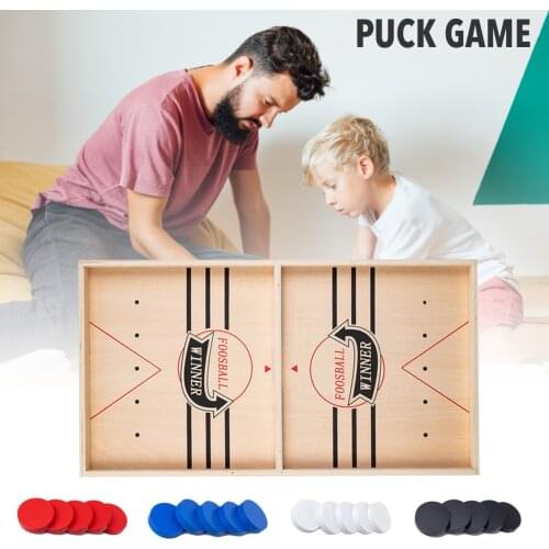 Fast Sling Puck Game Paced Wooden Table Hockey Winner Games Interactive Chess Toys For Adult Children Desktop Battle Board Game
