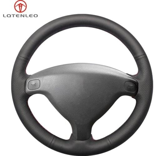 LQTENLEO Black Artificial Leather Steering Wheel Cover For Opel Astra (G) Zafira (A) 1998-2005 Agila (A) 2000-2004 Buick Sail