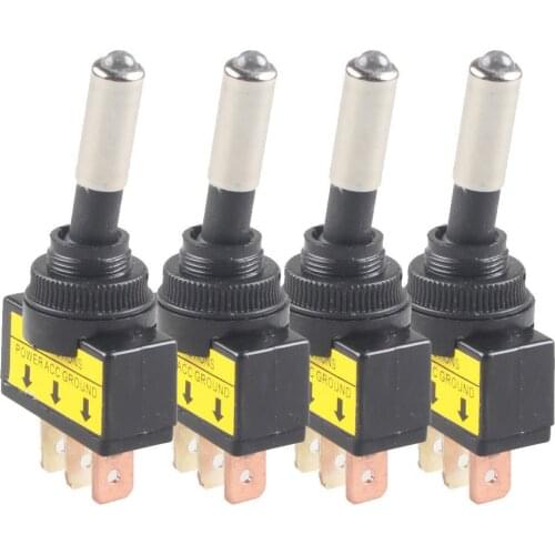 EE support 4Pcs 12V 20A Car Accessories Motor Boat Blue LED Light Toggle Rocker Switch 3Pin SPST ON/OFF Sales