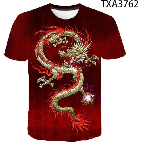 New Summer Cotton Short Sleeve Fashion Boy Girl Kids 3D Printed T shirt Dragon Men Women Children Casual Streetwear Cool Tops