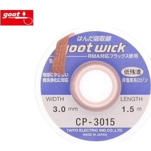 1 pcs Japan GOOT Repair Tools CP-3015 Suction Tin Wick Width 3.0MM Length 1.5M RoHS Solder Remover Wick For RMA
