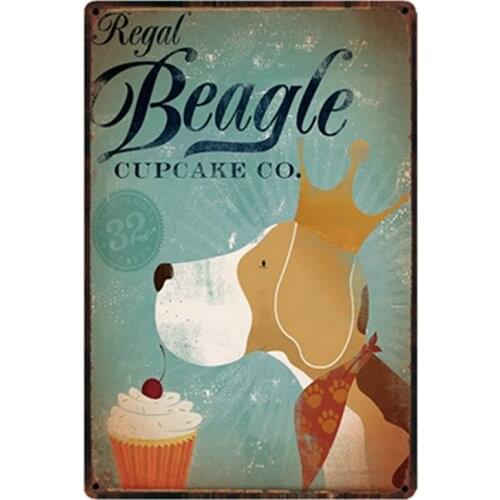 [ Kelly66 ] Beagle Dogs Metal Sign Tin Poster Home Decor Bar Wall Art Painting 20*30 CM Size y-2040