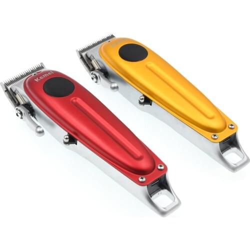 Kemei 2021 New Metal Body Professional Hair Trimmer LCD Mower Electric Hair Clipper With Magnetic Limit Comb Adjustable Cutter