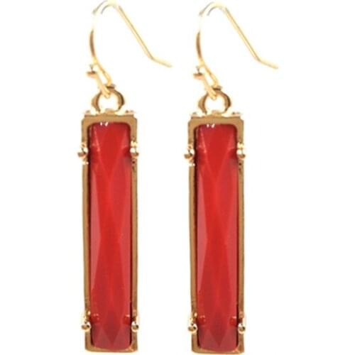 Hot Selling Rectangle Druzy Drop Earrings Vertoical Bar Abalone Dangle Earrings Women Fashion Wholesale