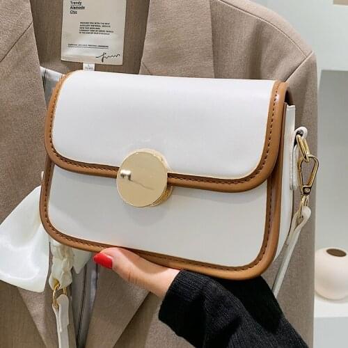 Small Pu Leather Shoulder Bags for Women 2021 Summer Flap Messenger Bag Square Designer Ladies Crossbody Bag Silk Scarf Handbags