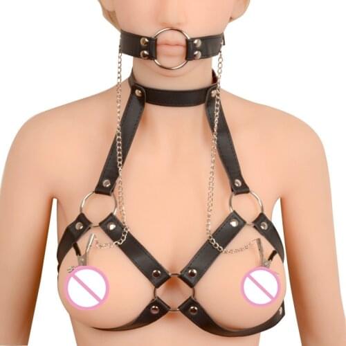 Nipple Metal Chain Milk Breast Clip Slaves Nipple Clamps Bdsm Bondage Oral Sex Open Mouth Gag Adult Game Sex Toys For Couples